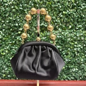 Tiffany & co. Bead Chain Bracelet Back Satin Mini Evening Bag